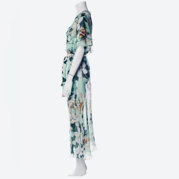 Silk Trench Coat Robe - Floral - Adriana Iglesias - Full Length - Sheer - Large - Picture 1 of 12